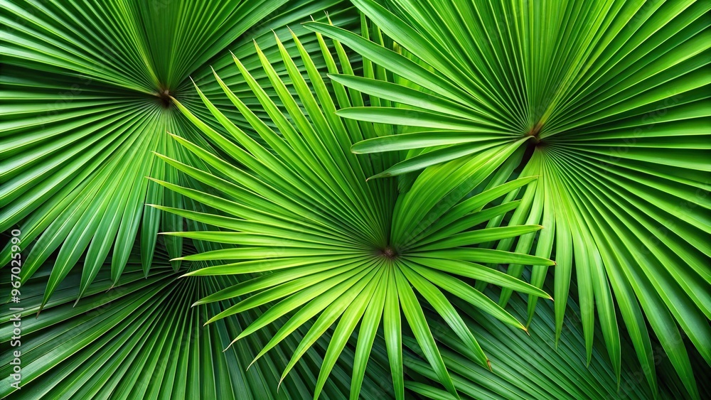 Fototapeta premium Tropical green palm leaf frond background