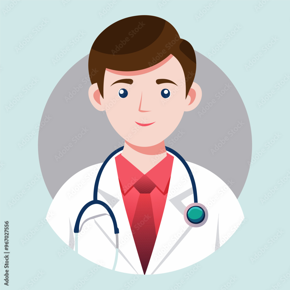 Vector illustration of a young doctor intern Vector illustration of a young doctor intern
