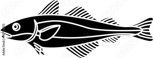 Cod fish illustration vector