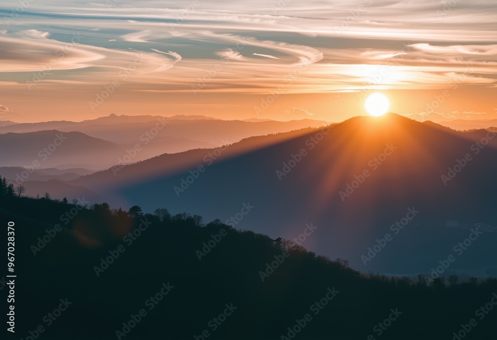 Fototapeta premium sunrise over the mountains