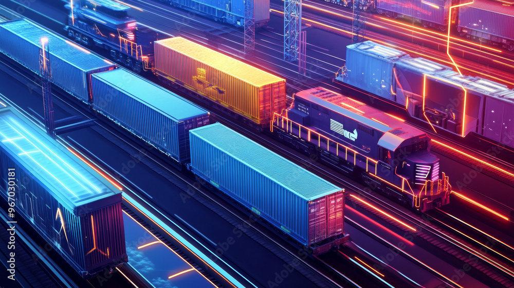 Online delivery logistics service, with mobile rail transportation, global logistics, and cargo trains