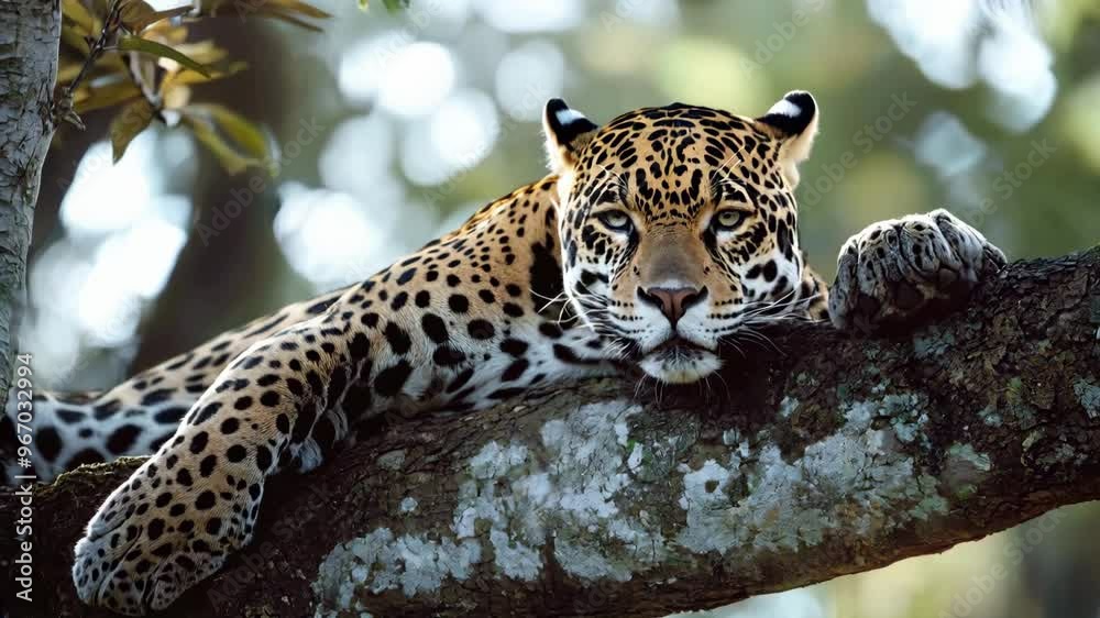 Jaguar Resting On A Tree Jaguar Resting On A Tree