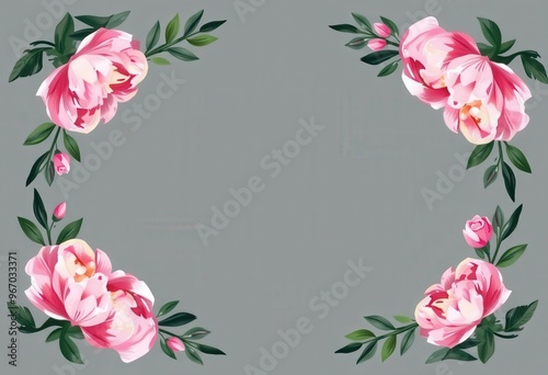 pink rose frame