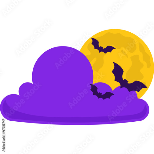 Halloween Moon and Cloud