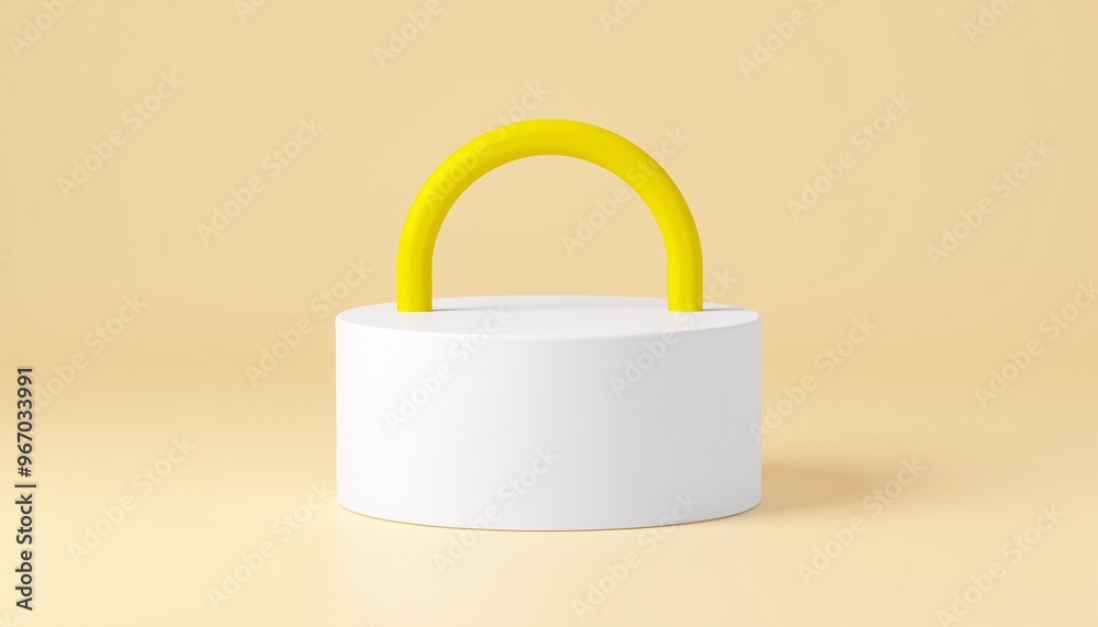 Simple 3D Pedestal with Yellow Arch, Perfect for Milad un Nabi Decorations Simple 3D Pedestal with Yellow Arch, Perfect for Milad un Nabi Decorations