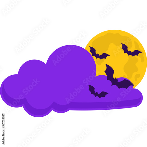 Halloween Moon and Cloud