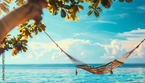 Seaside Serenity: Embracing Self-Care and Summer Fun in a Hammock Above the Sea