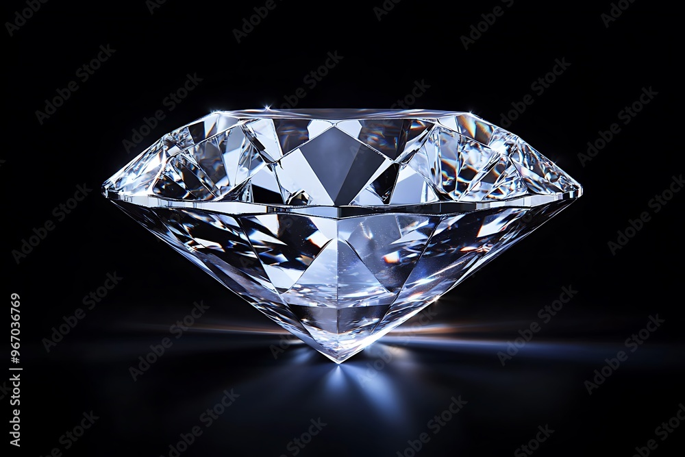 Diamond and reflections of light, sparkles. black background Diamond and reflections of light, sparkles. black background
