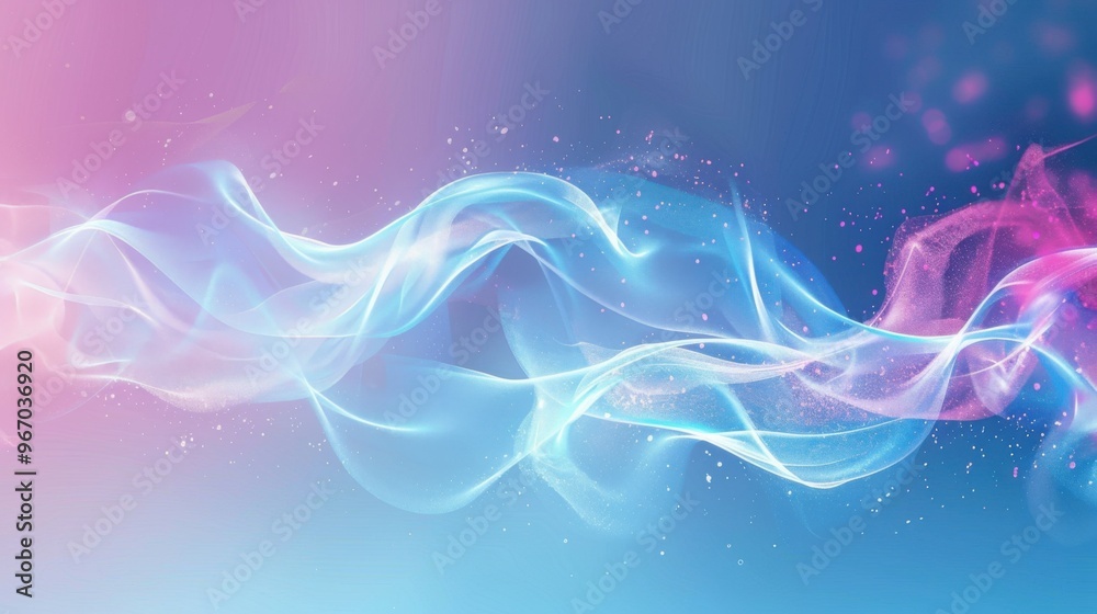 Obraz premium Abstract background with blue and pink waves. 3d rendering, 3d illustration.