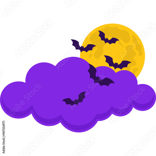 Halloween Moon and Cloud