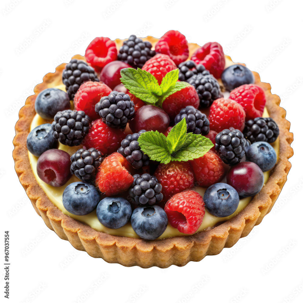 Tart with berries isolated on transparent background Tart with berries isolated on transparent background