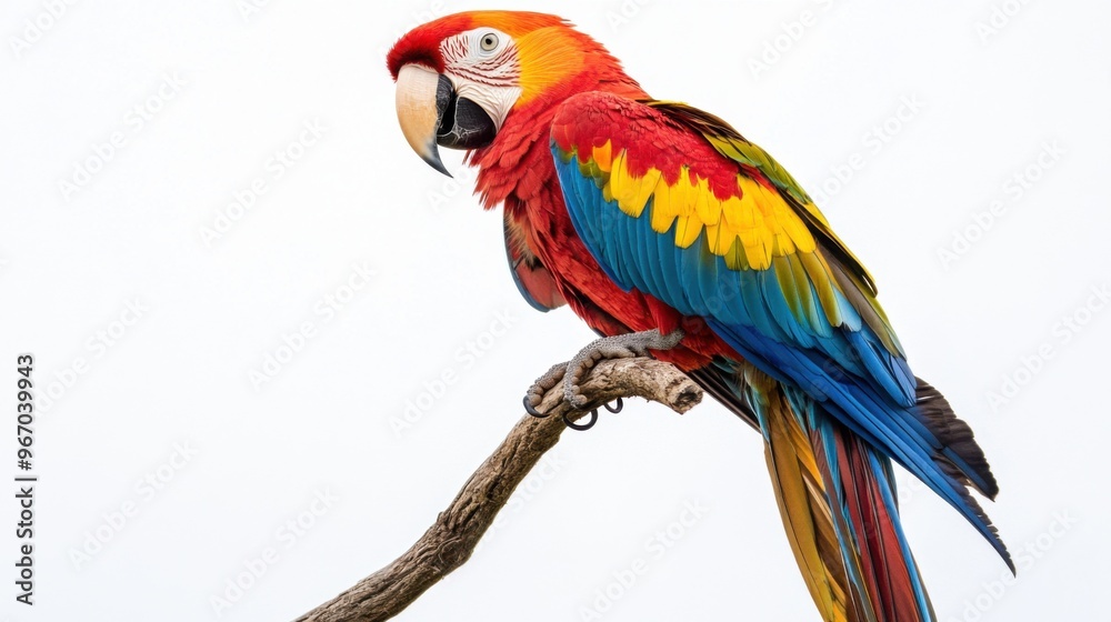Obraz premium macaw parrot on a white background