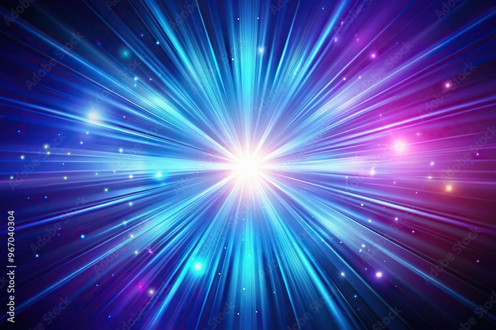 Vibrant purple and blue light burst against blue background Vibrant purple and blue light burst against blue background