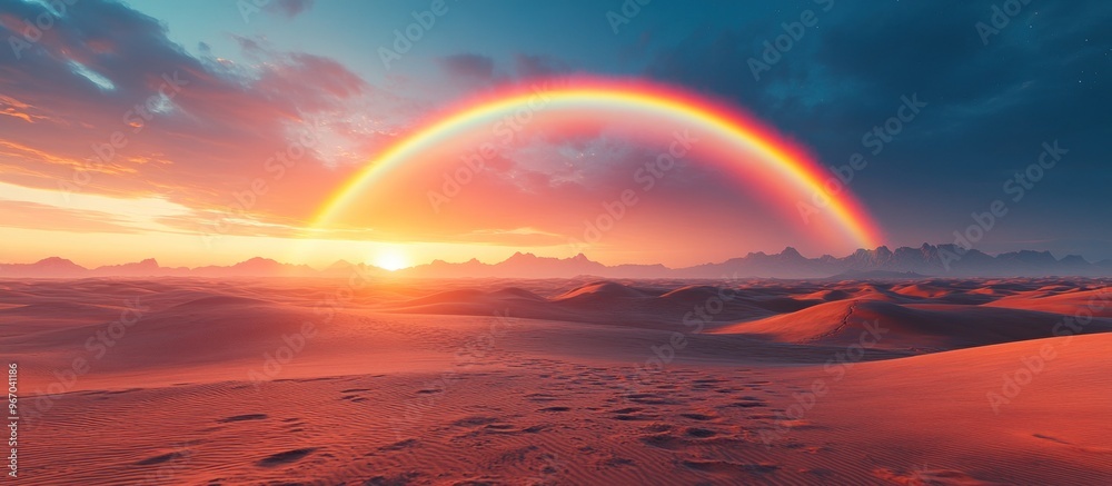 Rainbow Over Desert