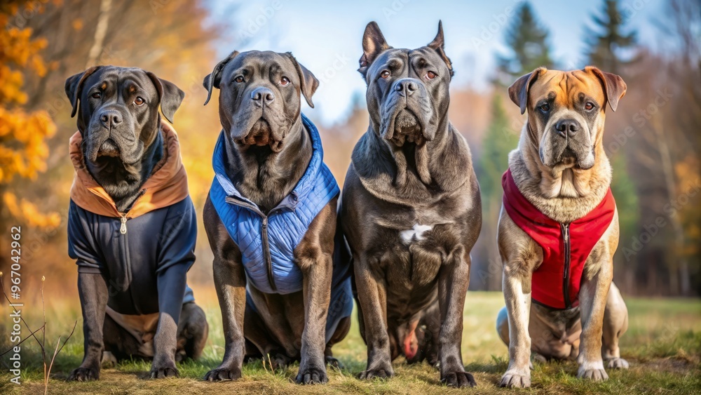 The Muscular Cane Corso exudes power with its glossy black coat, its broad chest and well-defined muscles on The Muscular Cane Corso exudes power with its glossy black coat, its broad chest and well-defined muscles on