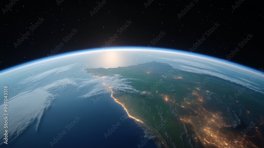 Fototapeta premium Earth With Beautiful View from A High Angle