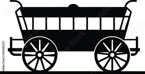 Wagon Silhouette Vector illustration on white background.