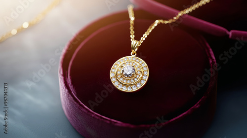 Diamond Necklace In Velvet Box  photo