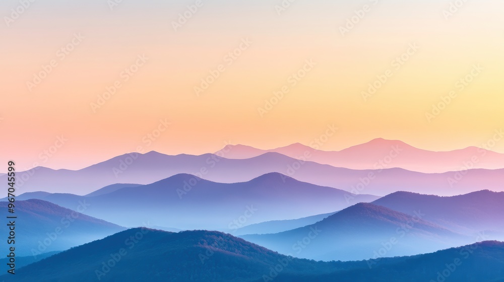 A mountain range with a sunset in the background, AI A mountain range with a sunset in the background, AI
