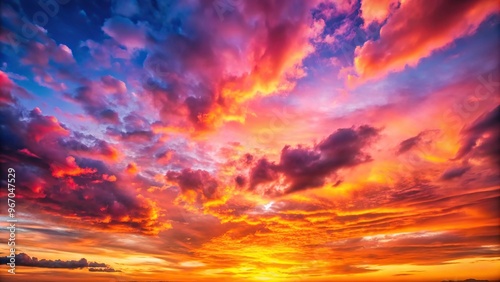 Vivid sunset sky with colorful clouds