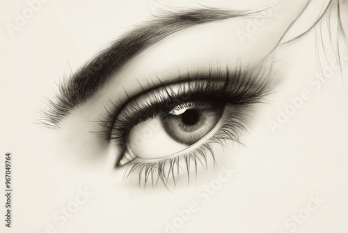 Intriguing Gaze: A Pencil Drawing of a Woman's Eye