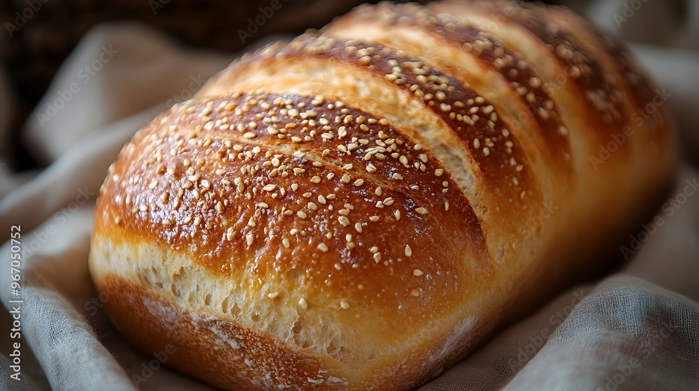 Freshly Baked Sourdough Loaf Captured in Soft Natural Light Showcasing Its Delectable Texture and Golden Crust Freshly Baked Sourdough Loaf Captured in Soft Natural Light Showcasing Its Delectable Texture and Golden Crust