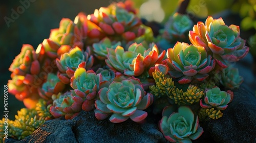 Colorful Succulents in Soft Light