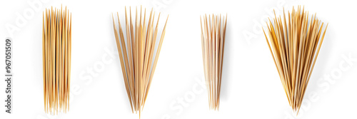 Bundle of Wooden Toothpicks in Container | Transparent Background Image photo