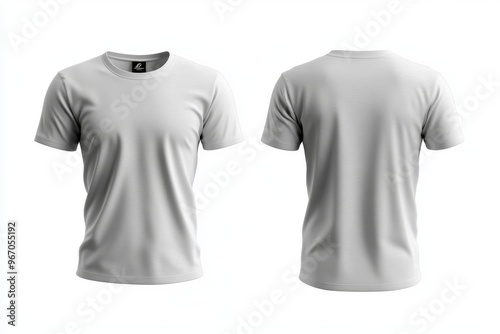 White T-shirt template, front and back view