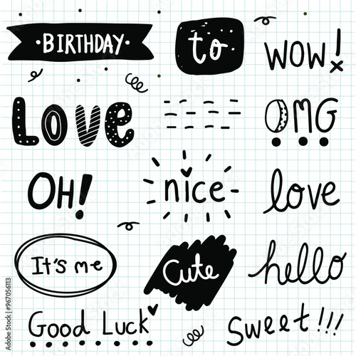 hand drawn speech bubble element doodle