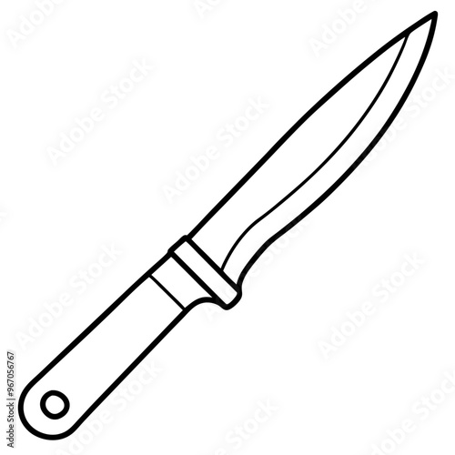 knife outline coloring book page line art illustration digital drawing