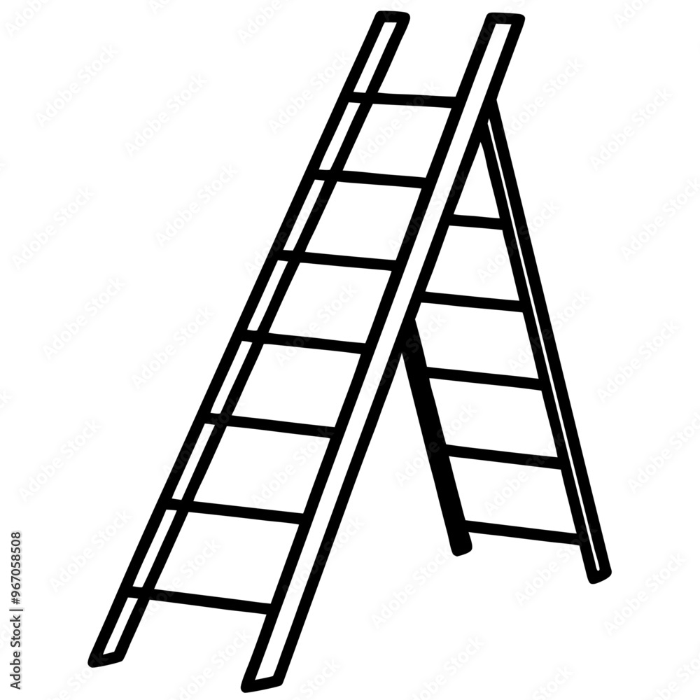 ladder outline coloring book page line art illustration digital drawing ladder outline coloring book page line art illustration digital drawing