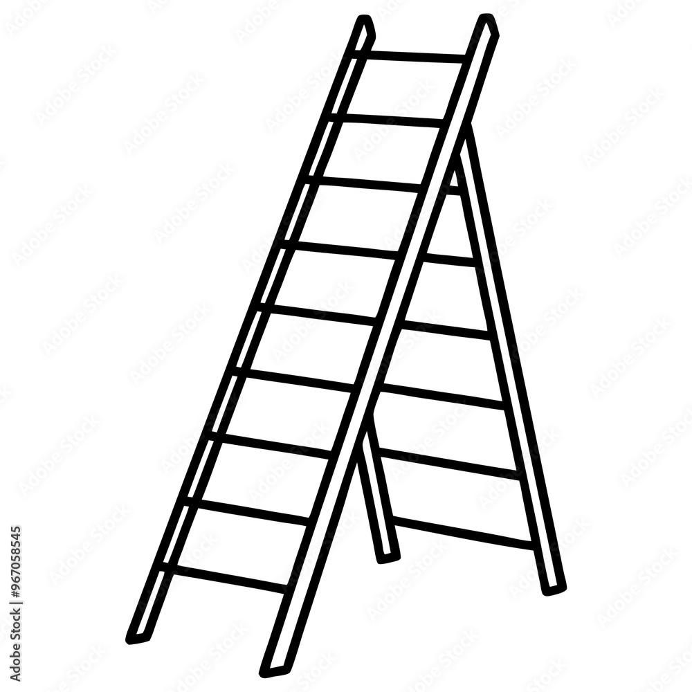 ladder outline coloring book page line art illustration digital drawing ladder outline coloring book page line art illustration digital drawing