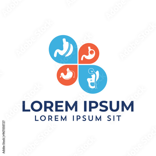 Adjustable Gastric Band, Roux-en-Y Gastric Bypass, Gastric Balloon, Laparoscopic Sleeve Gastrectomy, Weight Loss Surgery vector Illustration logo icon
