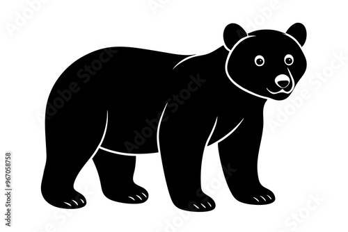 Bear Cub silhouette vector illustration