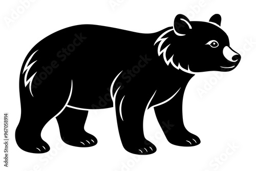 Bear Cub silhouette vector illustration