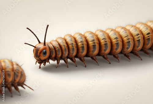 Closeup shot of a caterpillar on a nutritional plant or Colour Backgrounds