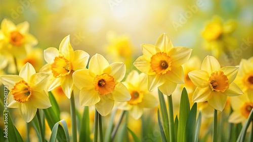 watercolor painting of yellow daffodils in extreme close-up