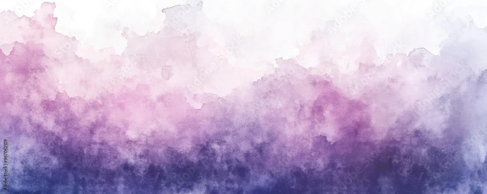 Fototapeta premium A beautiful watercolor gradient with soft hues of purple and white, perfect for backgrounds and artistic projects.