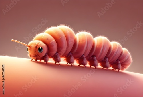 Closeup shot of a caterpillar on a nutritional plant or Colour Backgrounds