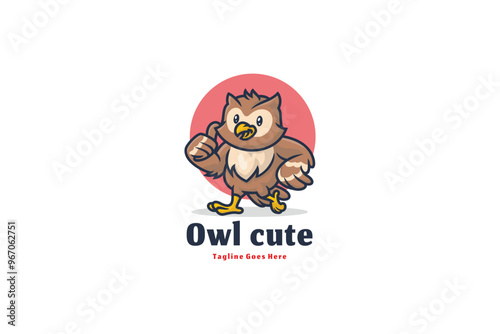 Owl logo illustration vector Design template photo