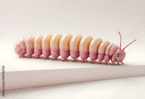 Closeup shot of a caterpillar on a nutritional plant or Colour Backgrounds