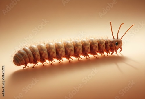 Closeup shot of a caterpillar on a nutritional plant or Colour Backgrounds