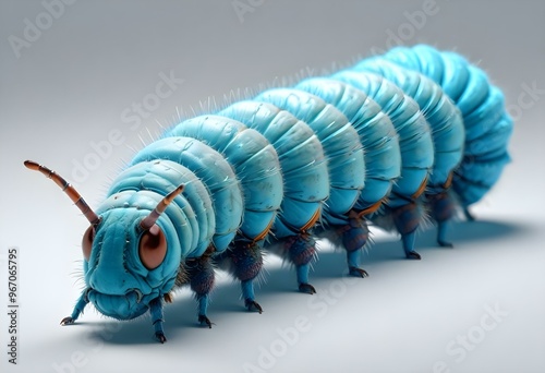 Closeup shot of a caterpillar on a nutritional plant or Colour Backgrounds