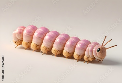 Closeup shot of a caterpillar on a nutritional plant or Colour Backgrounds