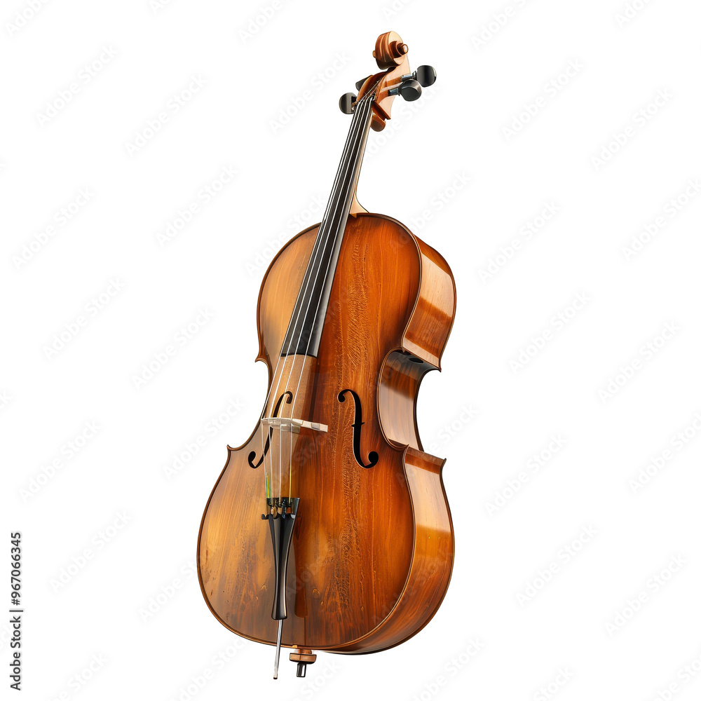 A beautifully crafted wooden cello displayed elegantly on a transparent background showcasing its curves and intricate craftsmanship A beautifully crafted wooden cello displayed elegantly on a transparent background showcasing its curves and intricate craftsmanship
