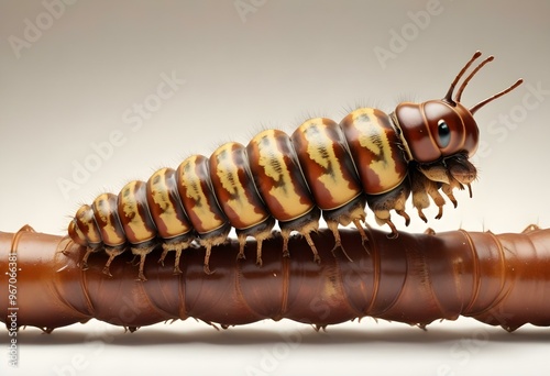 Closeup shot of a caterpillar on a nutritional plant or Colour Backgrounds