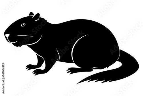 Beaver silhouette vector illustration