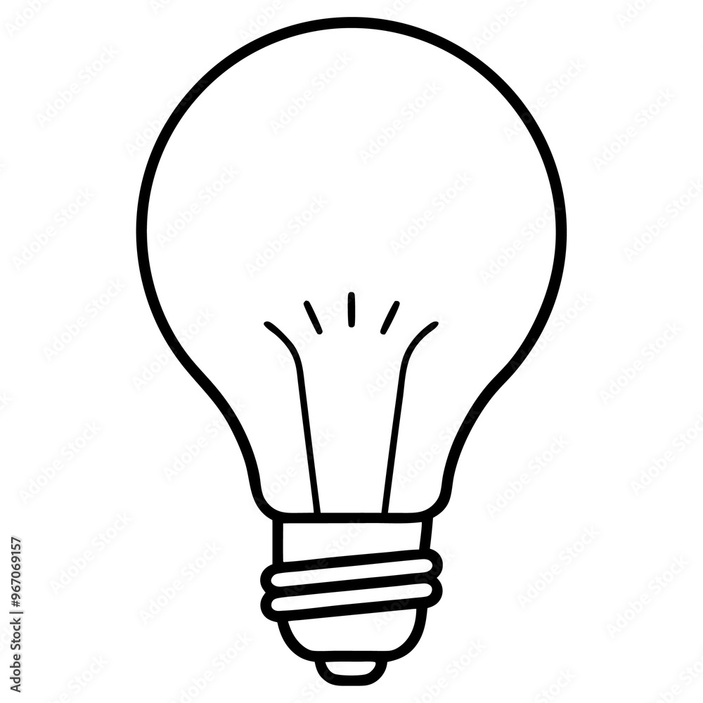 lightbulb outline coloring book page line art illustration digital drawing lightbulb outline coloring book page line art illustration digital drawing