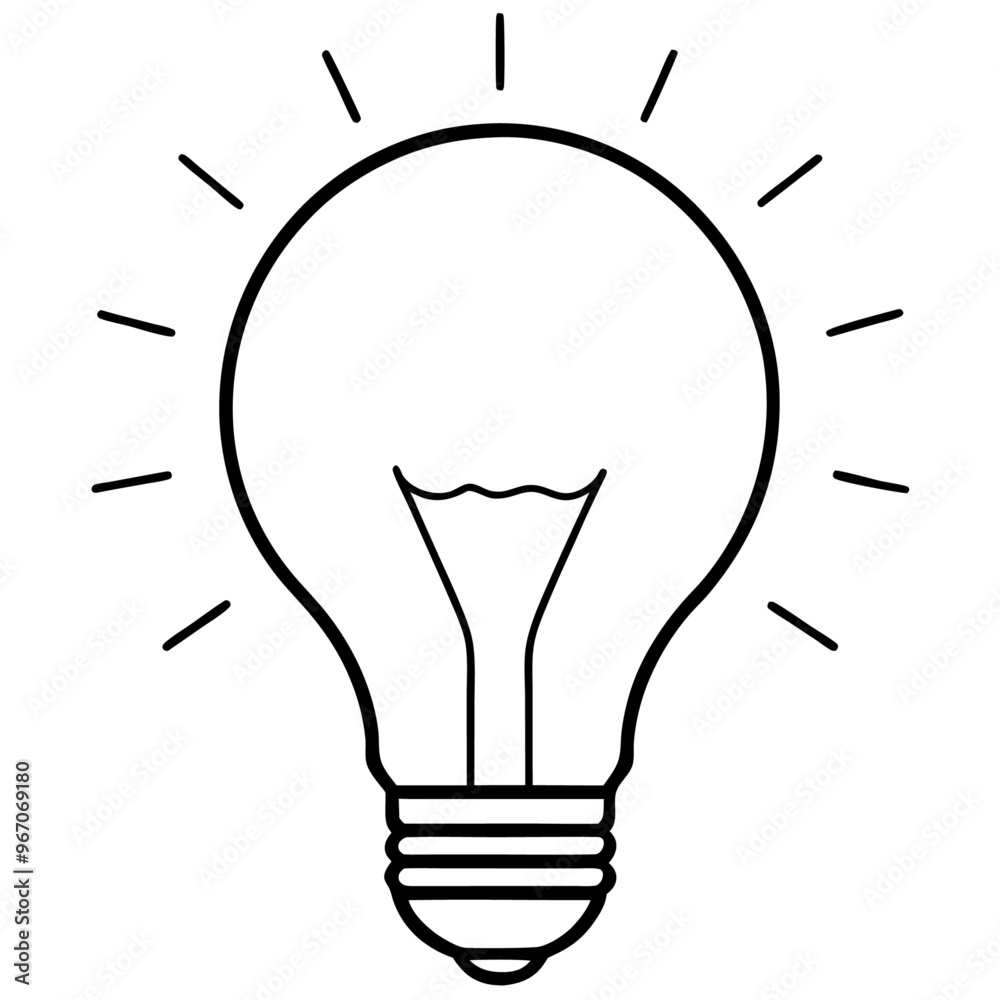 lightbulb outline coloring book page line art illustration digital drawing lightbulb outline coloring book page line art illustration digital drawing